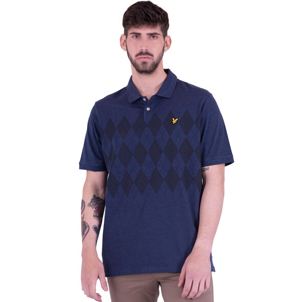 LYLE AND SCOTT POLO ΜΠΛΟΥΖΑ ΑΝΔΡIKH ME ARGYLE PRINT SP1420V-W437