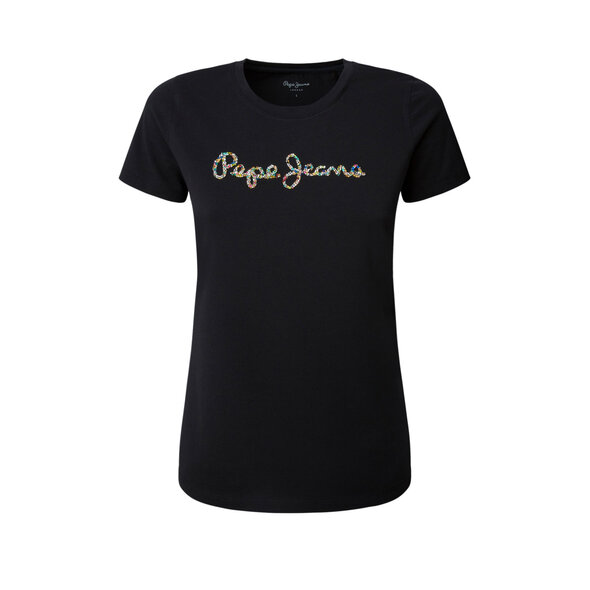PEPE JEANS 'DORITA' T-SHIRT ΓΥΝΑΙΚEIO ME GEM LOGO PL504624-999