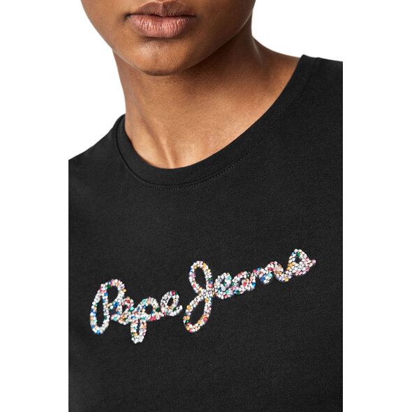 PEPE JEANS 'DORITA' T-SHIRT ΓΥΝΑΙΚEIO ME GEM LOGO PL504624-999