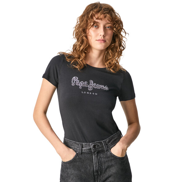 PEPE JEANS 'BEATRICE' STRASS T-SHIRT ΓΥΝΑΙΚEIO PL504434-999