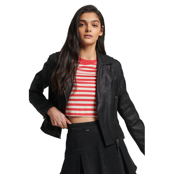 SUPERDRY VINTAGE COATED BIKER ΜΠΟΥΦΑΝ ΓΥΝΑΙΚEIO W5011163A-02A