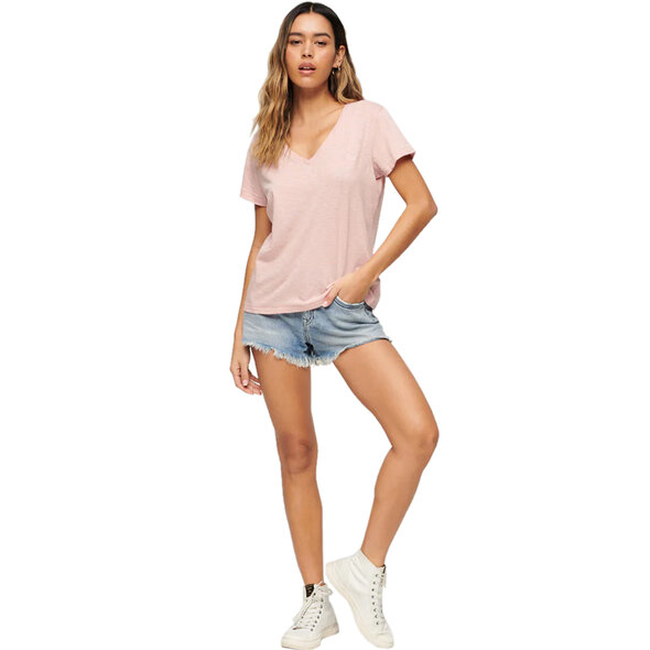 SUPERDRY SLUB EMBROIDERED V-NECK ΜΠΛΟΥΖΑ ΓΥΝΑΙΚEIA W1011181A-HSU
