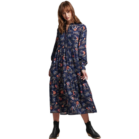 SUPERDRY TIERED MIDI ΦΟΡΕΜΑ ΓΥΝΑΙΚEIO W8011569A-1BV