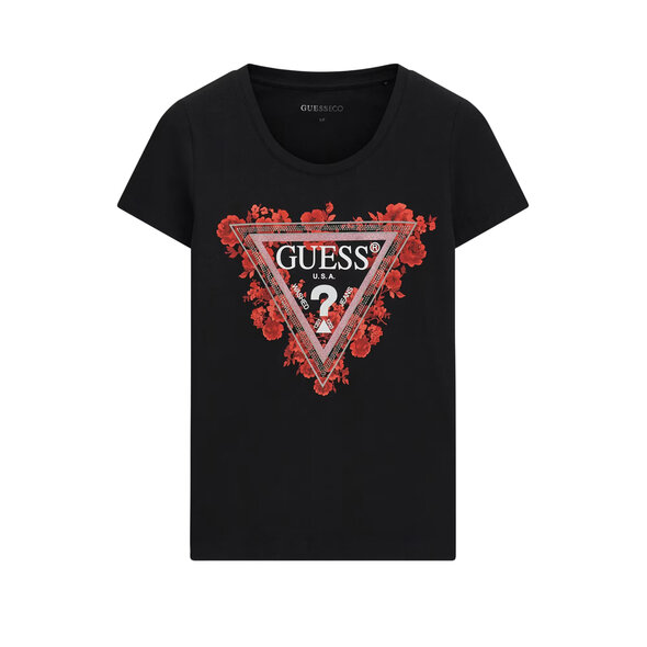 GUESS FLOWERS TRIANGLE ΜΠΛΟΥΖΑ ΓΥΝΑΙΚΕΙΑ W6RI23J1314-JBLK