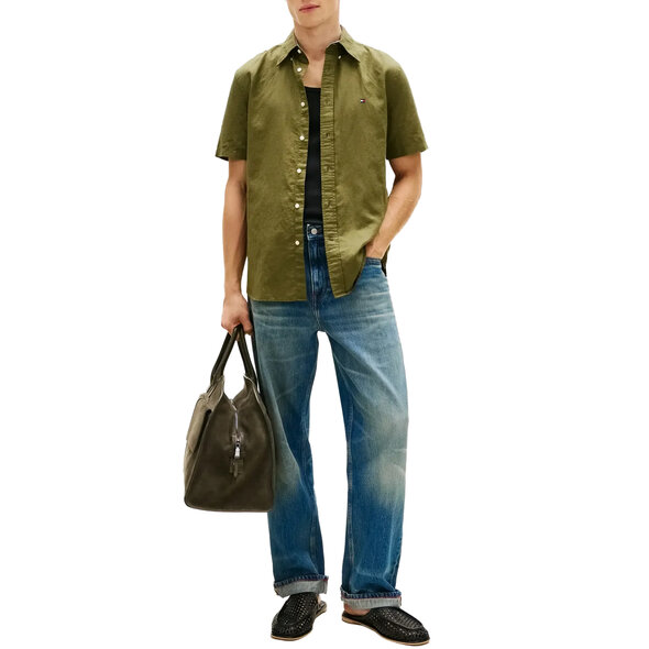 TOMMY HILFIGER  LINEN BLEND SOLID ΠΟΥΚΑΜΙΣΟ ΑΝΔΡΙΚΟ MW0MW42450-MSX
