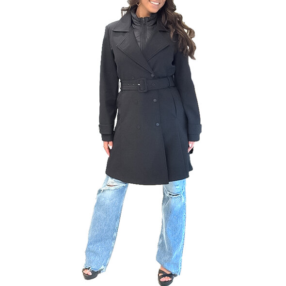GUESS 'DILETTA' 2 IN 1 TRENCH ΚΑΠΑΡΝΤΙΝΑ ΓΥΝΑΙΚΕΙΑ W6RL53WL942-JBLK