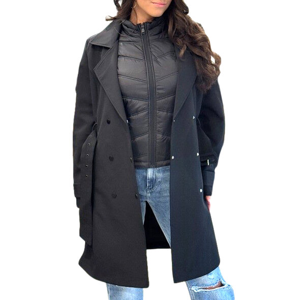GUESS 'DILETTA' 2 IN 1 TRENCH ΚΑΠΑΡΝΤΙΝΑ ΓΥΝΑΙΚΕΙΑ W6RL53WL942-JBLK