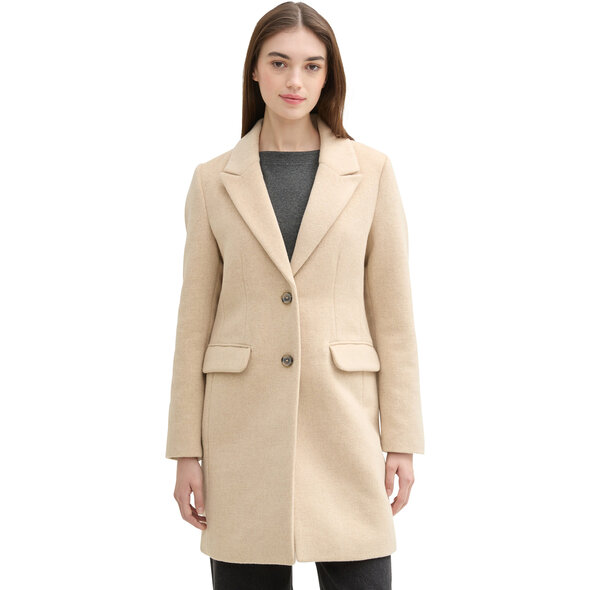 TOM TAILOR FITTED ΠΑΛΤΟ ΓΥΝΑΙΚΕΙΟ 1042882-LIGHT CAMEL MELANGE