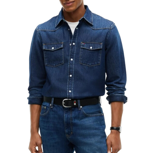 TOMMY HILFIGER 'WESTERN' DENIM ΠΟΥΚΑΜΙΣΟ ΑΝΔΡΙΚΟ DM0DM23697-1BK