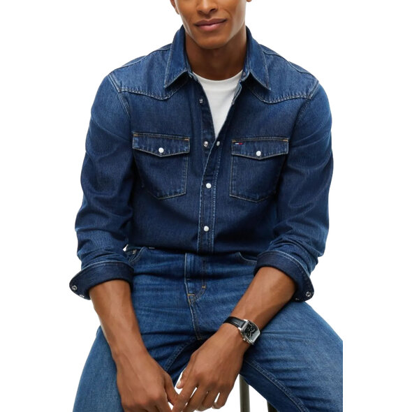 TOMMY HILFIGER 'WESTERN' DENIM ΠΟΥΚΑΜΙΣΟ ΑΝΔΡΙΚΟ DM0DM23697-1BK