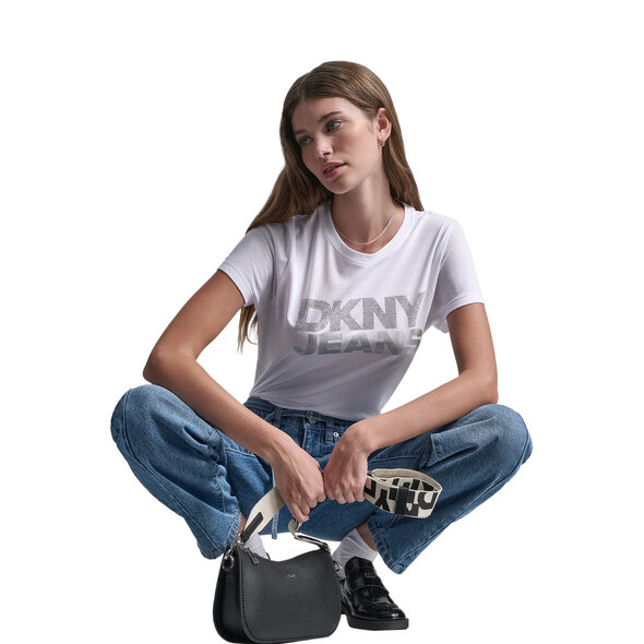 DKNY STACKED RHINESTONE FOIL ΜΠΛΟΥΖΑ ΓΥΝΑΙΚΕΙΑ DJ6T1746-C5L