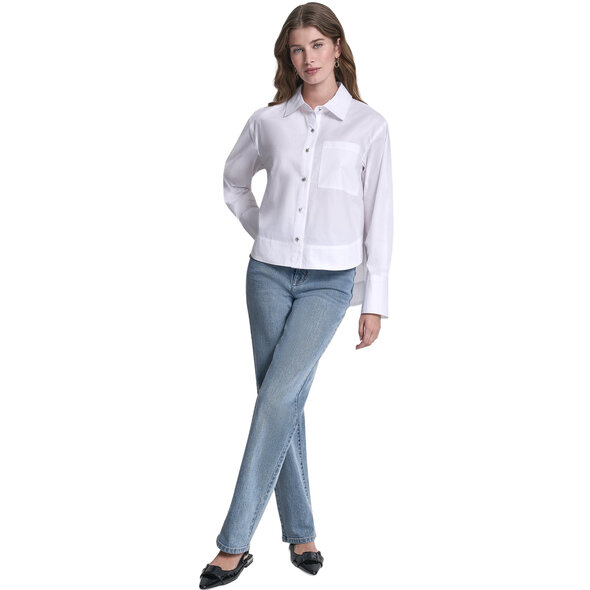 DKNY POPLIN ΠΟΥΚΑΜΙΣΟ ΓΥΝΑΙΚΕΙΟ DJ6W2238-WHT