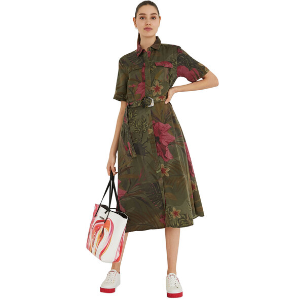 DESIGUAL 'ANGELA' MIDI ΦΟΡΕΜΑ ΓΥΝΑΙΚEIO ΣΕ SAFARI STYLE 21SWVN01-4008
