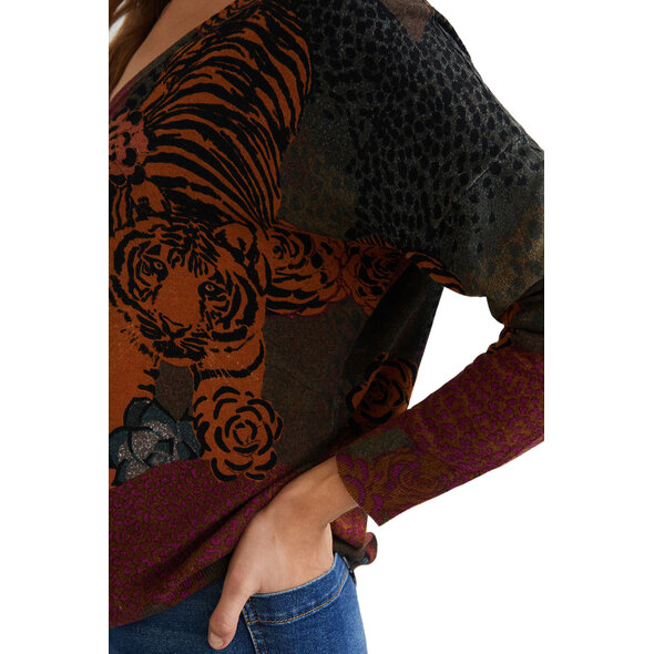 DESIGUAL 'TANZANIA' ΠΛΕΚΤO ΓΥΝΑΙΚEIO ΜΕ ANIMAL PRINT 21WWJFA6-4027