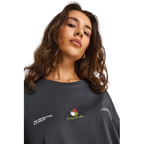 FUNKY BUDDHA ΜΠΛΟΥΖΑ ΓΥΝΑΙΚΕΙΑ FBL013-125-04-ANTHRACITE