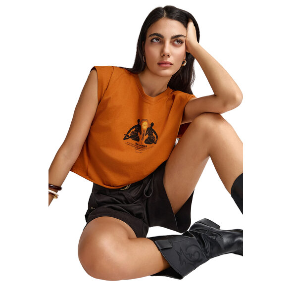 FUNKY BUDDHA ΜΠΛΟΥΖΑ ΓΥΝΑΙΚΕΙΑ FBL013-127-04-SPICY PUMPKIN