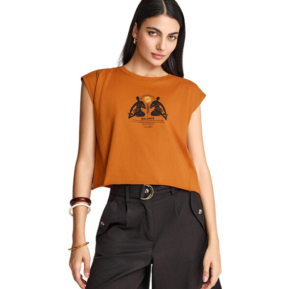 FUNKY BUDDHA ΜΠΛΟΥΖΑ ΓΥΝΑΙΚΕΙΑ FBL013-127-04-SPICY PUMPKIN