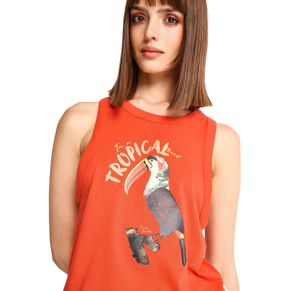 FUNKY BUDDHA ΜΠΛΟΥΖΑ ΓΥΝΑΙΚΕΙΑ FBL013-157-04-SPICY ORANGE