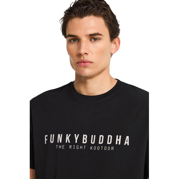 FUNKY BUDDHA COTTON T-SHIRT WITH PRINT ΑΝΔΡΙΚΟ FBM013-011-04-BLACK