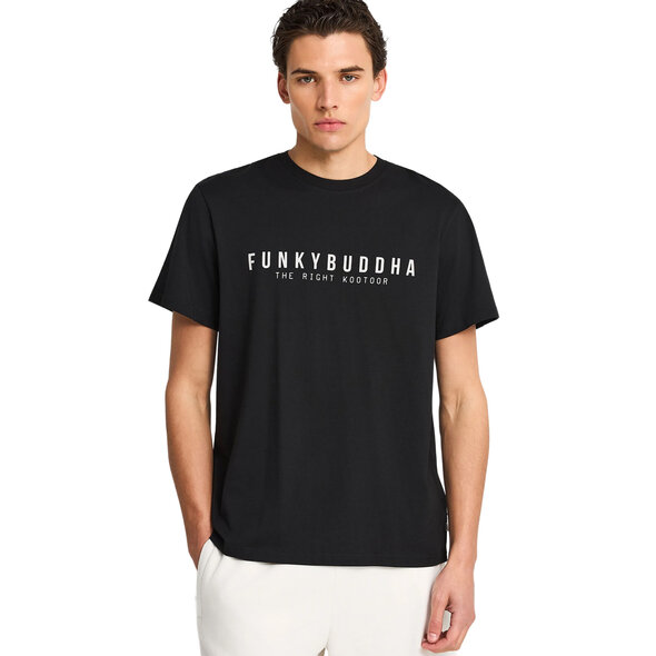 FUNKY BUDDHA COTTON T-SHIRT WITH PRINT ΑΝΔΡΙΚΟ FBM013-011-04-BLACK