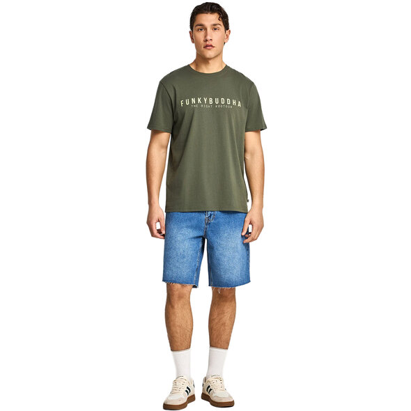 FUNKY BUDDHA COTTON T-SHIRT WITH PRINT ΑΝΔΡΙΚΟ FBM013-011-04-DEEP FOREST