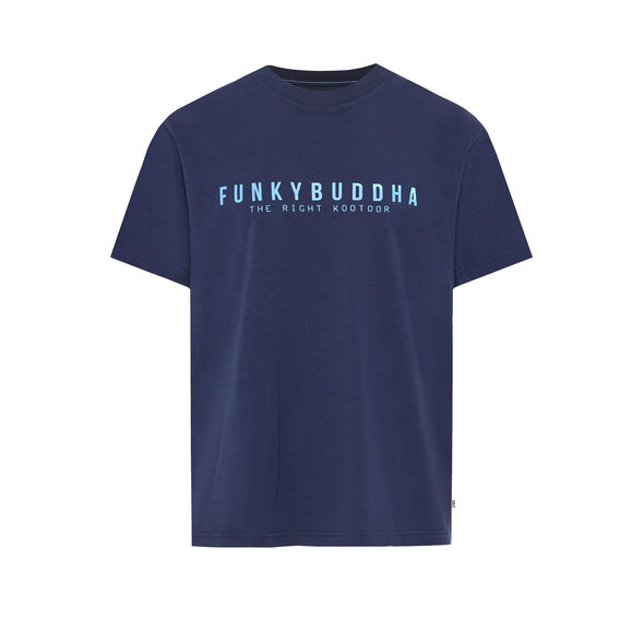 FUNKY BUDDHA COTTON T-SHIRT WITH PRINT ΑΝΔΡΙΚΟ FBM013-011-04-NAVY