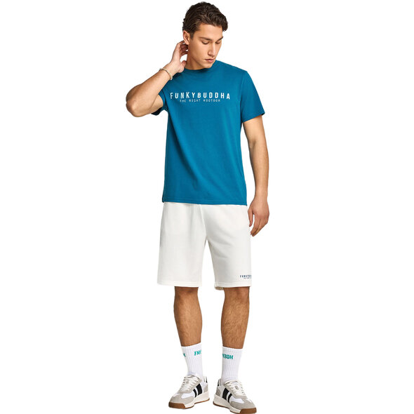 FUNKY BUDDHA COTTON T-SHIRT WITH PRINT ΑΝΔΡΙΚΟ FBM013-011-04-OCEAN DEPTH