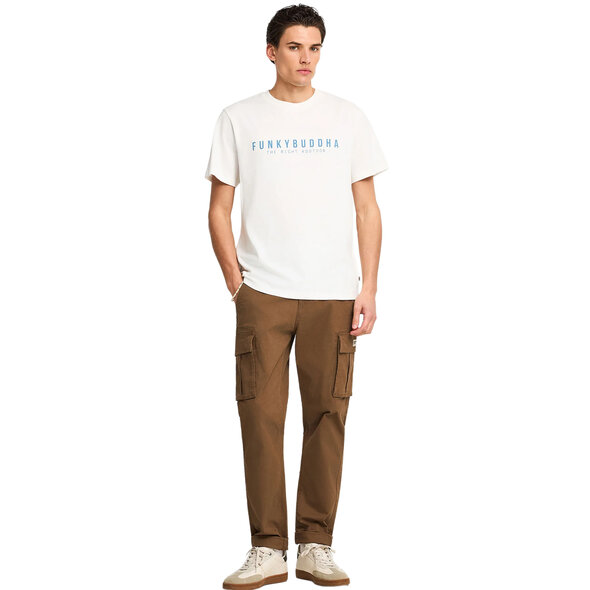 FUNKY BUDDHA COTTON T-SHIRT WITH PRINT ΑΝΔΡΙΚΟ FBM013-011-04-OFF WHITE