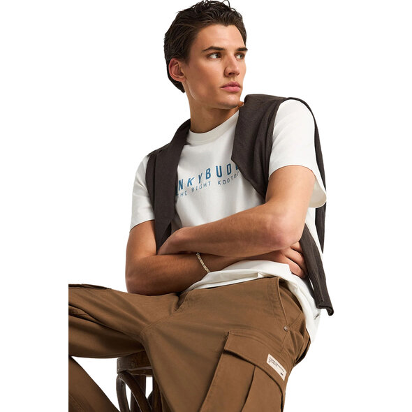 FUNKY BUDDHA COTTON T-SHIRT WITH PRINT ΑΝΔΡΙΚΟ FBM013-011-04-OFF WHITE