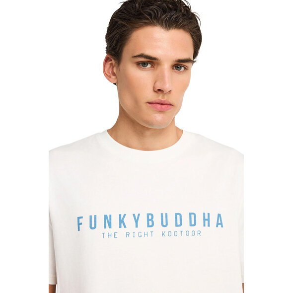 FUNKY BUDDHA COTTON T-SHIRT WITH PRINT ΑΝΔΡΙΚΟ FBM013-011-04-OFF WHITE