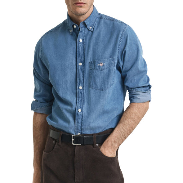 GANT REGULAR FIT INDIGO ΠΟΥΚΑΜΙΣΟ ΑΝΔΡΙΚΟ 3000400-980