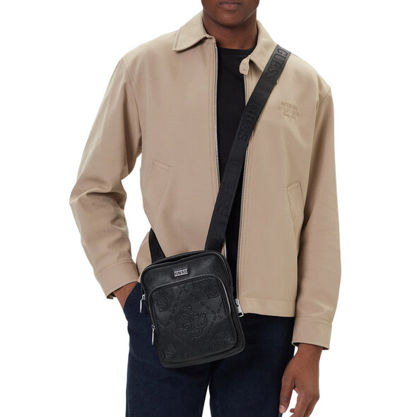 GUESS 'BOSTON' CROSSBODY FLAT ΤΣΑΝΤΑ ΑΝΔΡΙΚΗ HMBOMGP5423-BLA