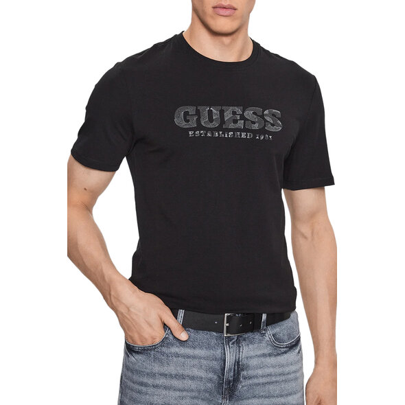 GUESS ΜΠΛΟΥΖΑ ΑΝΔΡΙΚΗ ΜΕ RUBBER LOGO M3YI26J1314-JBLK