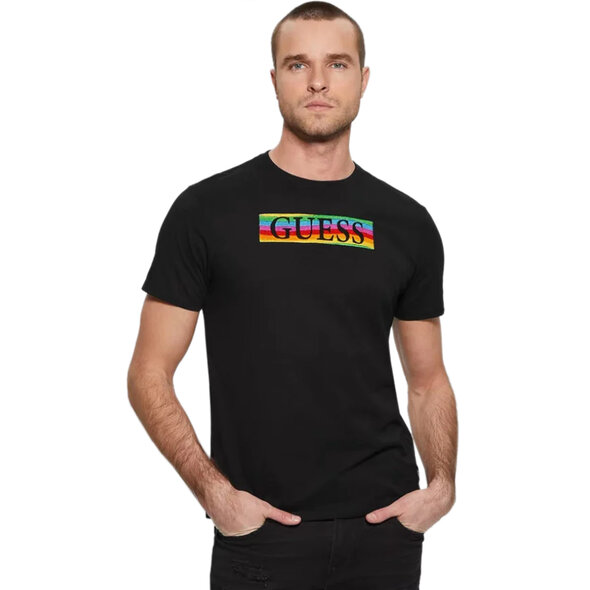 GUESS PRIDE WAVE LOGO ΜΠΛΟΥΖΑ ΑΝΔΡIKH M3YI60K9RM1-JBLK