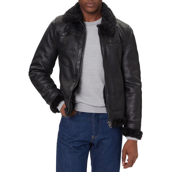 GUESS 'AVIATOR' SHEARLING ΜΠΟΥΦΑΝ ΑΝΔΡΙΚΟ M5BL28W231-JBLK