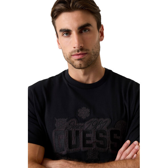 GUESS 'PEONY STITCH' ΜΠΛΟΥΖΑ ΑΝΔΡΙΚΗ M6RI04I3Z14-JBLK