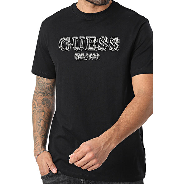 GUESS EMBROIDERY LOGO ΜΠΛΟΥΖΑ ΑΝΔΡΙΚΗ M6RI22K8FQ4-JBLK