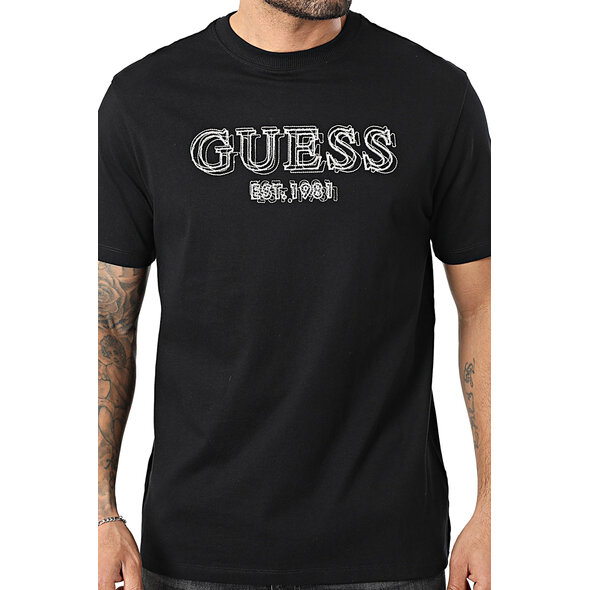 GUESS EMBROIDERY LOGO ΜΠΛΟΥΖΑ ΑΝΔΡΙΚΗ M6RI22K8FQ4-JBLK