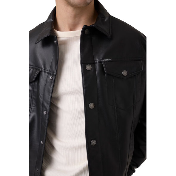 GUESS LEATHER TRUCKER JACKET ΑΝΔΡΙΚΟ M6YL45W3368-JBLK