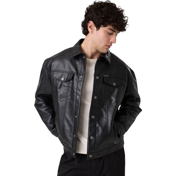 GUESS LEATHER TRUCKER JACKET ΑΝΔΡΙΚΟ M6YL45W3368-JBLK
