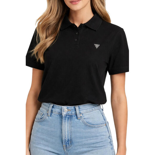 GUESS 'SILVY' BOXY POLO ΜΠΛΟΥΖΑ ΓΥΝΑΙΚΕΙΑ V6GP11K3278-JBLK