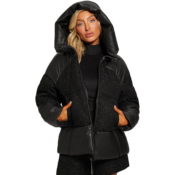 GUESS 'LEA' ΜΠΟΥΦΑΝ ΓΥΝΑΙΚEIO ME TWEED W2BL52WEWR0-JBLK