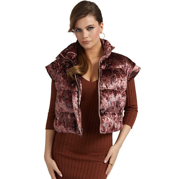 GUESS 'CLOVER' CROPPED PUFFER ΜΠΟΥΦΑΝ ΓΥΝΑΙΚEIO W2BL97KATV0-P51U