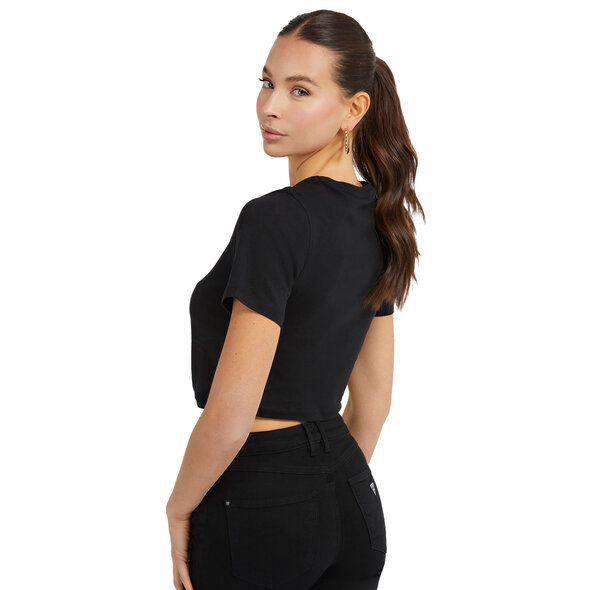 GUESS CROP TOP ΓΥΝΑΙΚEIO ME O-RING W3GI23JA914-JBLK
