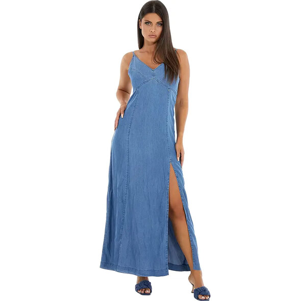 GUESS 'CRUZ' MAXI DENIM ΦΟΡΕΜΑ ΓΥΝΑΙΚEIO W3GK20D4ZL1-LULL