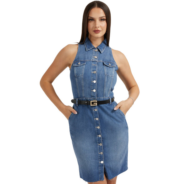 GUESS 'STACIE' MIDI DENIM ΦΟΡΕΜΑ ΓΥΝΑΙΚEIO W3RK07D4CN3-DLCT