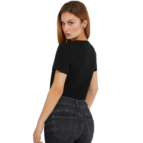 GUESS ΜΠΛΟΥΖΑ ΓΥΝΑΙΚEIA ME ANIMAL TRIANGLE LOGO W3YI41I3Z14-JBLK