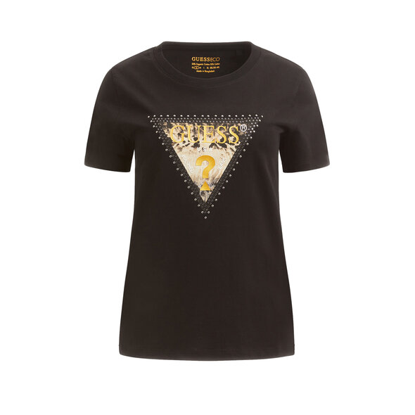 GUESS ΜΠΛΟΥΖΑ ΓΥΝΑΙΚEIA ME ANIMAL TRIANGLE LOGO W3YI41I3Z14-JBLK