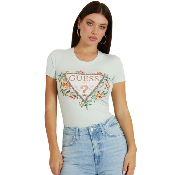 GUESS ΜΠΛΟΥΖΑ ΓΥΝΑΙΚEIA ME FLORAL LOGO W4GI24J1314-A72C