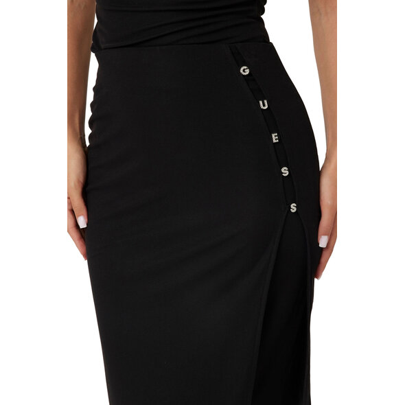 GUESS 'ELIS' MIDI RIB ΦΟΥΣΤΑ ΓΥΝΑΙΚEIA W4YD53KAQL2-JBLK